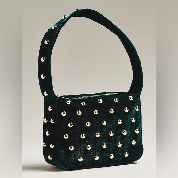 Anthropologie Handbags - By Anthropologie Studded Velvet Shoulder Bag